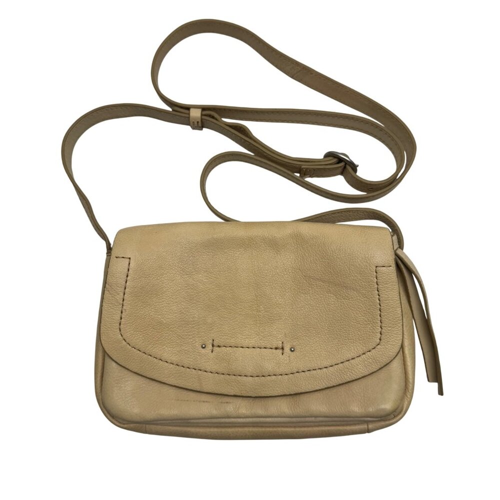 Lucky Brand Lyia  Beige/Tan Leather Crossbody Bag Wallet Minimalist bag